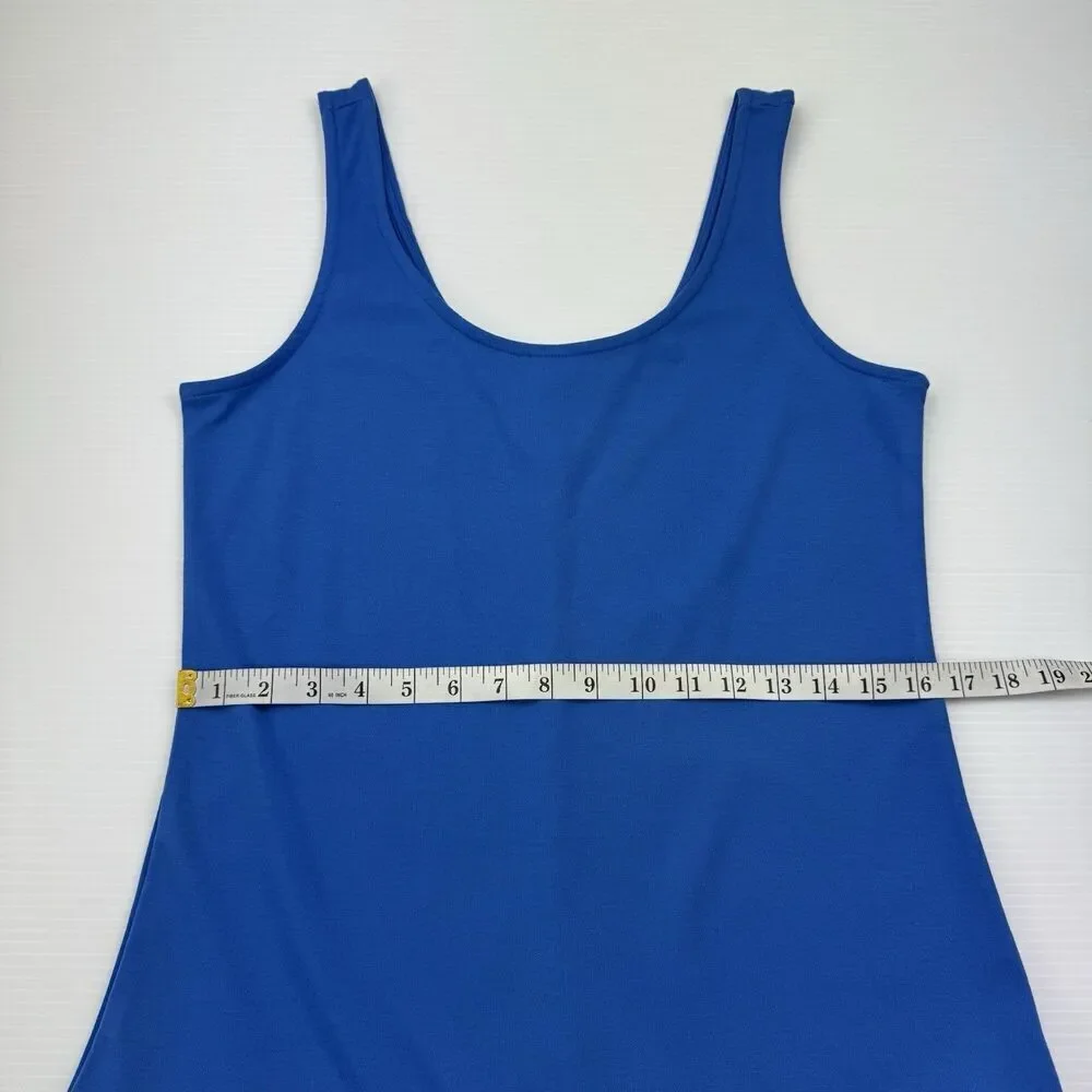 Old Navy Blue Tank Dress Womens Medium Sleeveless Ruffle Hem Swing